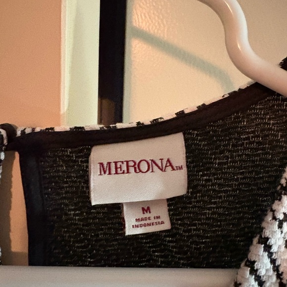 Merona Black and White Geometric Midi Dress - Picture 3 of 4